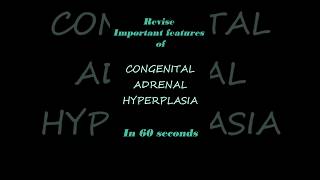 Congenital Adrenal Hyperplasia in 60 seconds neetpg inicet ini fmge fmg cah mnemonic neet [upl. by Cesya]