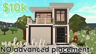 NO ADVANCED PLACEMENT 10k Bloxburg Modern Loft Exterior House Build 2 Story [upl. by Llewxam]