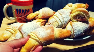 Bigotes🥐de MASA DANESA rellenos de jalea🍓queso crema paso a paso [upl. by Guilbert]