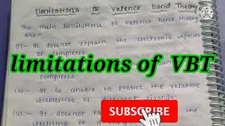 Limitations of VBT  Inorganic chemistry [upl. by Ailero146]