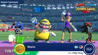 Mario amp Sonic At The Olympic Games Tokyo 2020 4X100M Relay  Waluigi Metal Sonic Wario Amy amp Daisy [upl. by Ezekiel]