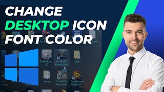 How to Change Desktop Icon Font Color In Windows [upl. by Brainard]