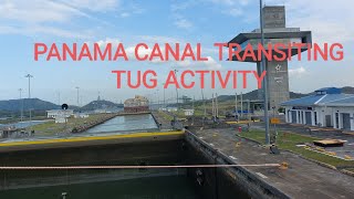 PANAMA CANAL TRANSITING TUG activity [upl. by Ahsinert]