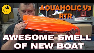 HKing RTR Marine Aquaholic V3 Brushless Deep Vee Racing Boat 730mm Orange UNBOXING [upl. by Teddman]