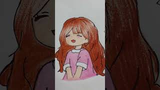 Creating Aesthetic Whimsical Doll Drawing 🌸 Cute amp Dreamy Time lapse Art artshortsdrawing [upl. by Lorry]