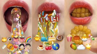 asmr 30 MINUTES EMOJI FOOD CHALLENGE SATISFYING amp RELAXING 이모지 먹방 eating sounds [upl. by Pedrick605]