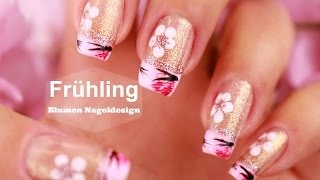 Einfaches Nageldesign Blumen für Anfänger inspiriert von Frühling  Easy flower nail art spring [upl. by Brotherson728]