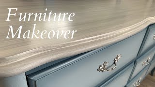 Chalk Paint Furniture Makeover  Blending Technique  Shading  Whitewash [upl. by Enisaj]