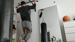 105 kilo pull ups on Decathlon Domyos 900 pull up bar with dip belt [upl. by Droc]