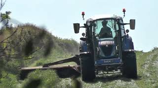 Mowing the field next to my house with new holland T5120 [upl. by Burleigh]