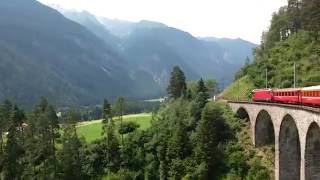 Train Ride over Landwasser Viaduct  Filisur  Switzerland [upl. by Leahkim]