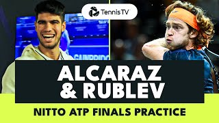 Carlos Alcaraz amp Andrey Rublev Practice Highlights  Nitto ATP Finals 2023 [upl. by Ellicott686]