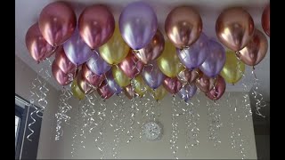 Easiest way to put balloons in the ceiling  without helium [upl. by Gerald]