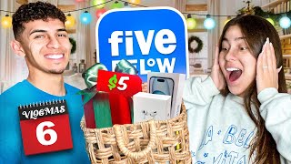 5 or Below Christmas Basket Challenge  VLOGMAS 6 [upl. by Accisej]