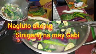 Sinigang na yobab with gabi uragon style ang niluto ko at nag bulanglang at inihaw na mackerel [upl. by Tormoria960]