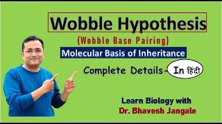 Wobble Hypothesis  Wobble Base Pairing  Molecular Biology of Gene  NEET  MHTCET [upl. by Calida]