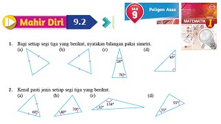 KSSM Matematik Tingkatan 1 Bab 9 poligon asas mahir diri 92 no1no2 buku teks form 1 [upl. by Suellen]