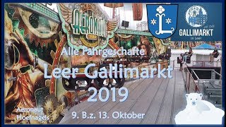 🎢 Alle Fahrgeschäfte  Leer Gallimarkt 2019 [upl. by Inalawi]