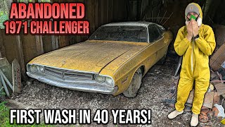 First Wash in 40 Years Barn Find Dodge Challenger  Car Detailing Restoration [upl. by Anilrahc]