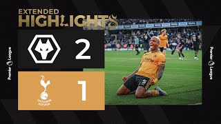 Two stoppage time goals complete comeback  Wolves 21 Tottenham Hotspur  Extended Highlights [upl. by Esenwahs]