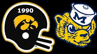 1990 Iowa Hawkeyes  Michigan Wolverines Football Full Game  No Huddle [upl. by Stoeber]