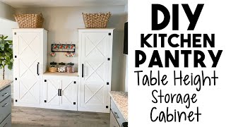 DIY Kitchen Pantry System  Table Height Storage Console [upl. by Marne]