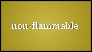 Nonflammable Meaning [upl. by Enyal]