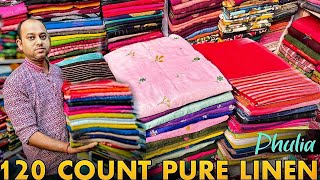 120 Count Pure Linen  Tussar Tissue Silk  Jayshree Linen  Bengal Khadi Saree Manufacturer🔥 [upl. by Evilo]