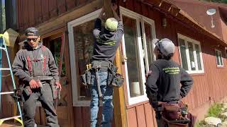 Setting beams in Mammoth Lakes CA [upl. by Gahl]