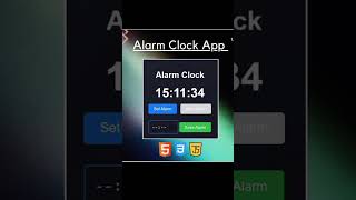 Alarm Clock App by using html css JavaScript [upl. by Tiffi959]