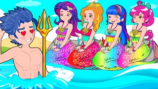 Little Mermaids Falling in Love 2 🧚‍♀️ The Secret Life of Princesses  Hilarious Cartoon Animation [upl. by Alyworth]