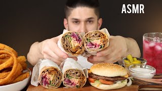 ASMR DÖNER KEBAB WRAP  QUARTER POUNDER amp GIANT ONION RINGS  MUKBANG REAL EATING SOUNDS [upl. by Natsreik]