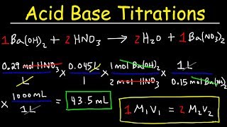 Acid Base Titration Problems Basic Introduction Calculations Examples Solution Stoichiometry [upl. by Gallenz190]