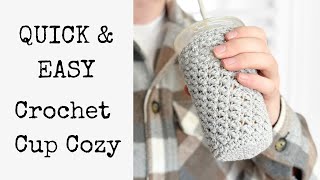 Crochet Cup Cozy With Bottom Tutorial Cozy Up Your Coffee Routine with this Koozie [upl. by Meesak83]