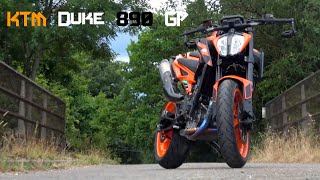 KTM Duke 890 GP 2022 full akrapovic exhaust system [upl. by Nerrag898]