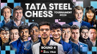 Tata Steel Chess 2024 Round 4  Pragg beats Ding Liren becomes India no1  Anish beats Gukesh [upl. by Dronel]