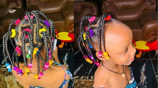 Hair style  kids hair style  for girls  how to  with Brazilian wool  easy and classy [upl. by Melesa]