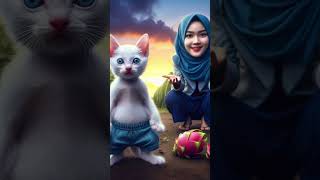 KUCING KECIL LUCU NYICIPIN BUAH NAGA kucingkecillucu buahnaga animasi ai feedshorts [upl. by Eiznek336]