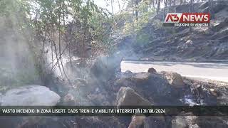 VASTO INCENDIO IN ZONA LISERT CAOS TRENI E VIABILITA INTERROTTA  31082024 [upl. by Corvese838]