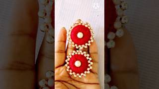 DIY Earrings Making at home  diy earringsdesign making woolen thread tutorial youtubeshorts [upl. by Yennek523]