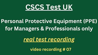 CSCS Test UK 2024  CSCS Card UK  CSCS Test for Managers amp Professionals  7 ppe [upl. by Tayler]