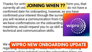 Wipro new mail on onboarding update🔥🔥  Wipro latest reply  Wipro onboarding applynow [upl. by Odraccir]