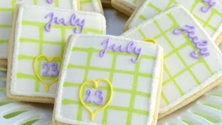 How To Make Calendar Cookies Using a Simple Grid Template [upl. by Dulcie]