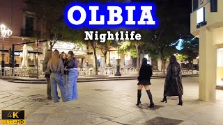 Nightlife Olbia Sardinia Italy 4k 🇮🇹 A Nightlife Winter Walk [upl. by Navillus]