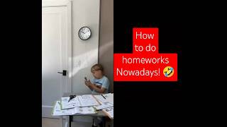 How to do homeworks nowadays😄 comedy funny [upl. by Eedya]