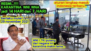 KARANTINA WNA WNI MENJADI 14 HARI  ATURAN TERBARU MASUK INDONESIA [upl. by Airliah]