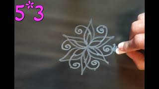 Varalakhmi nombu new flowers kolam🌹53 shravana masam muggulu🌹aadivelli kolam [upl. by Sverre]