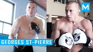 Georges StPierre Gym Training 2015  Muscle Madness [upl. by Eudoca]