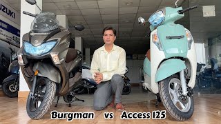 Suzuki Access 125 vs Burgman Street Detailed Comparison Review [upl. by Thurman448]