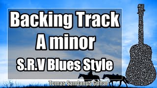 SRV Style Backing Track in A minor  Am  Sad Slow Blues Guitar Jam Backtrack [upl. by Nitnilc885]